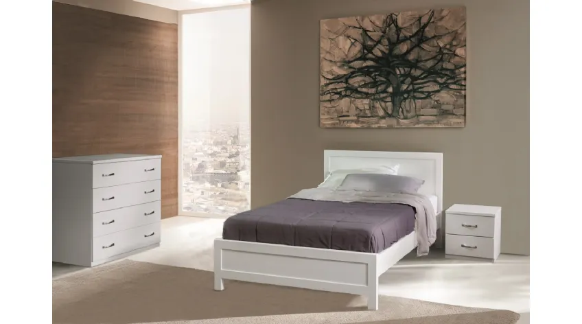 letto bianco in legno