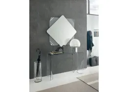 Specchio quadrato con cornice in vetro trasparente Lynx di design di Target Point