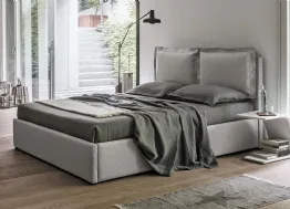 Letto matrimoniale moderno imbottito in tessuto Soft-Touch Bendigo di Target Point