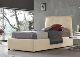 Letto singolo moderno imbottito con testiera plisettata Brisbane di Target Point