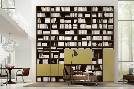 Libreria in laminato con sportelli e forma regolare moderno