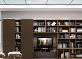 Libreria con grandi ante e porta tv