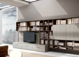 Libreria con porta tv e cassetti