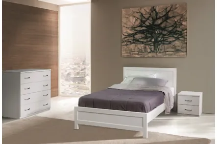 letto bianco in legno