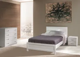 letto bianco in legno