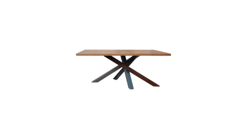 Tavolo in metallo e legno Xian di Tavolobello