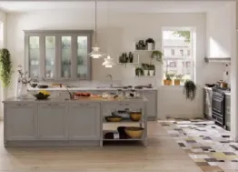 Cucina lineare con isola Time di Mobilegno